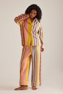 Karen Mabon Tartan Streifen Langer Pyjama-Set