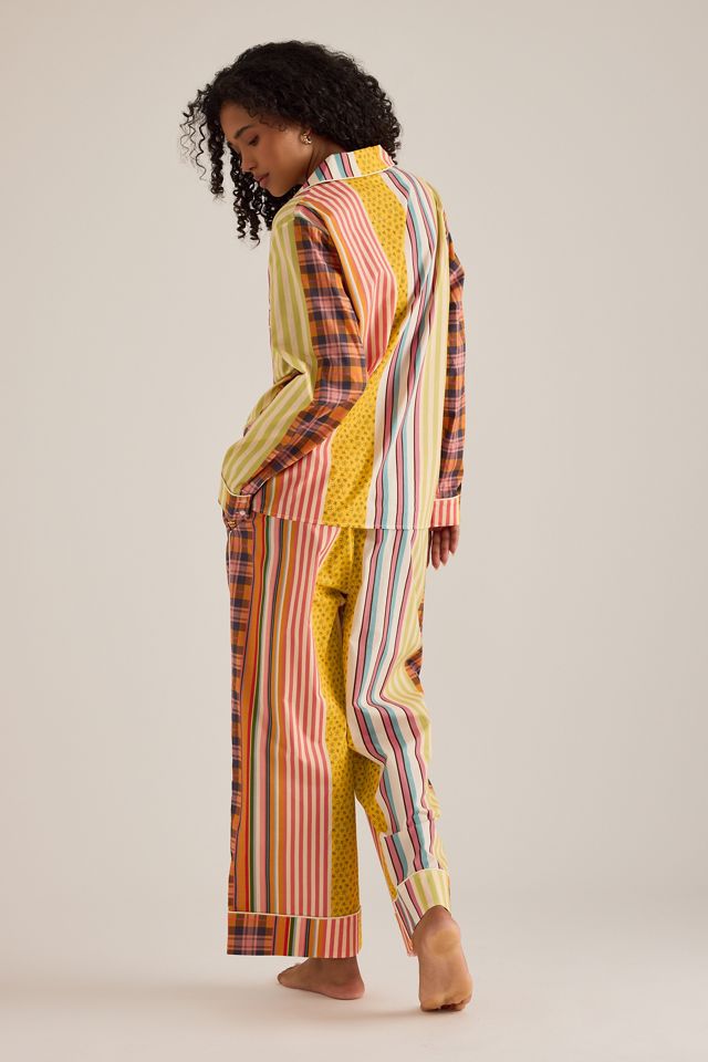 Karen Mabon Tartan Streifen Langer Pyjama-Set #3