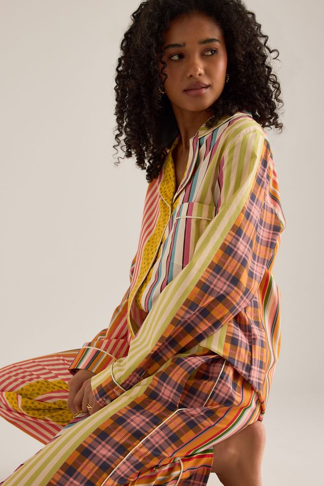 Karen Mabon Tartan Streifen Langer Pyjama-Set #1