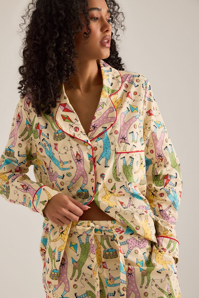 Karen Mabon Clown-Druck Langer Pyjama-Set #1