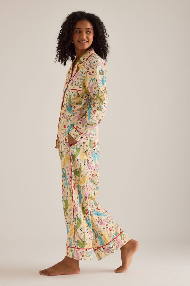 Karen Mabon Clown-Druck Langer Pyjama-Set #2