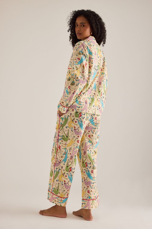 Karen Mabon Clown-Druck Langer Pyjama-Set #4