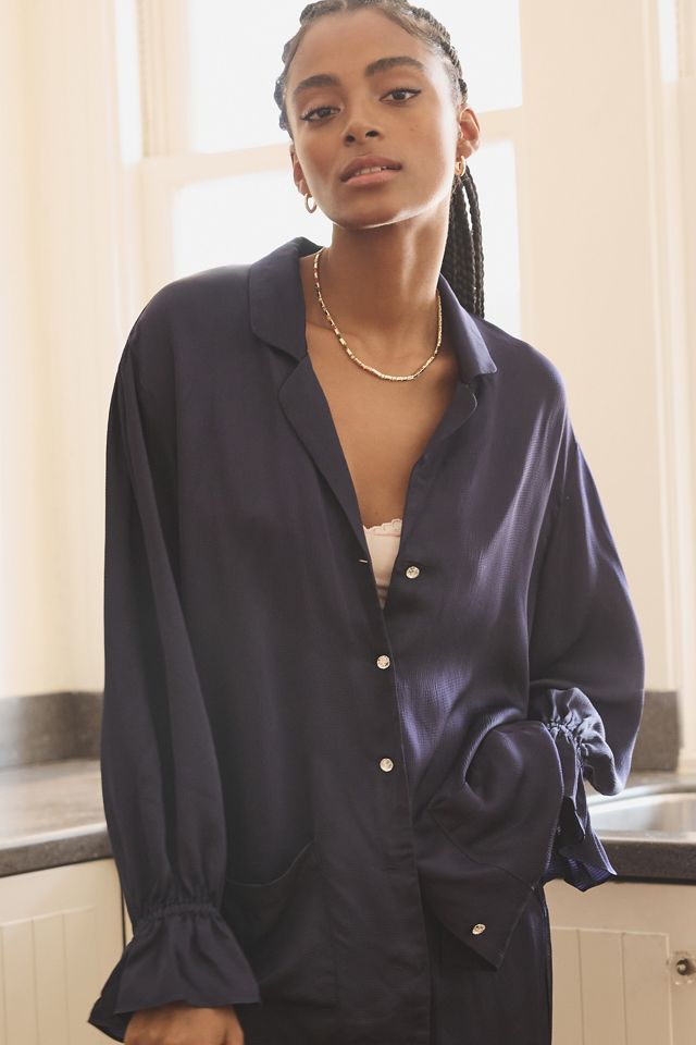 Love Stories Blanca Long-Sleeve Buttondown Pajama Shirt #1