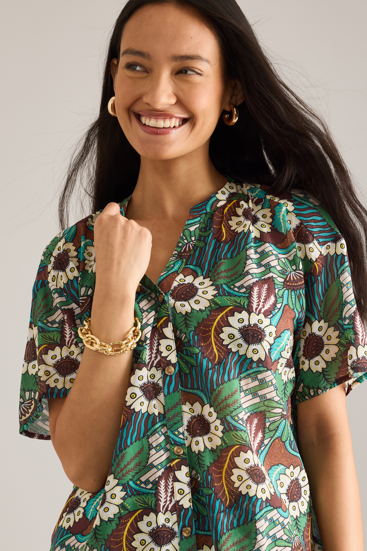Love Stories Mila Short-Sleeve Relaxed Shirt