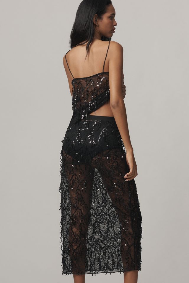 Love Stories Mia Sheer Sequin Midi Skirt #2