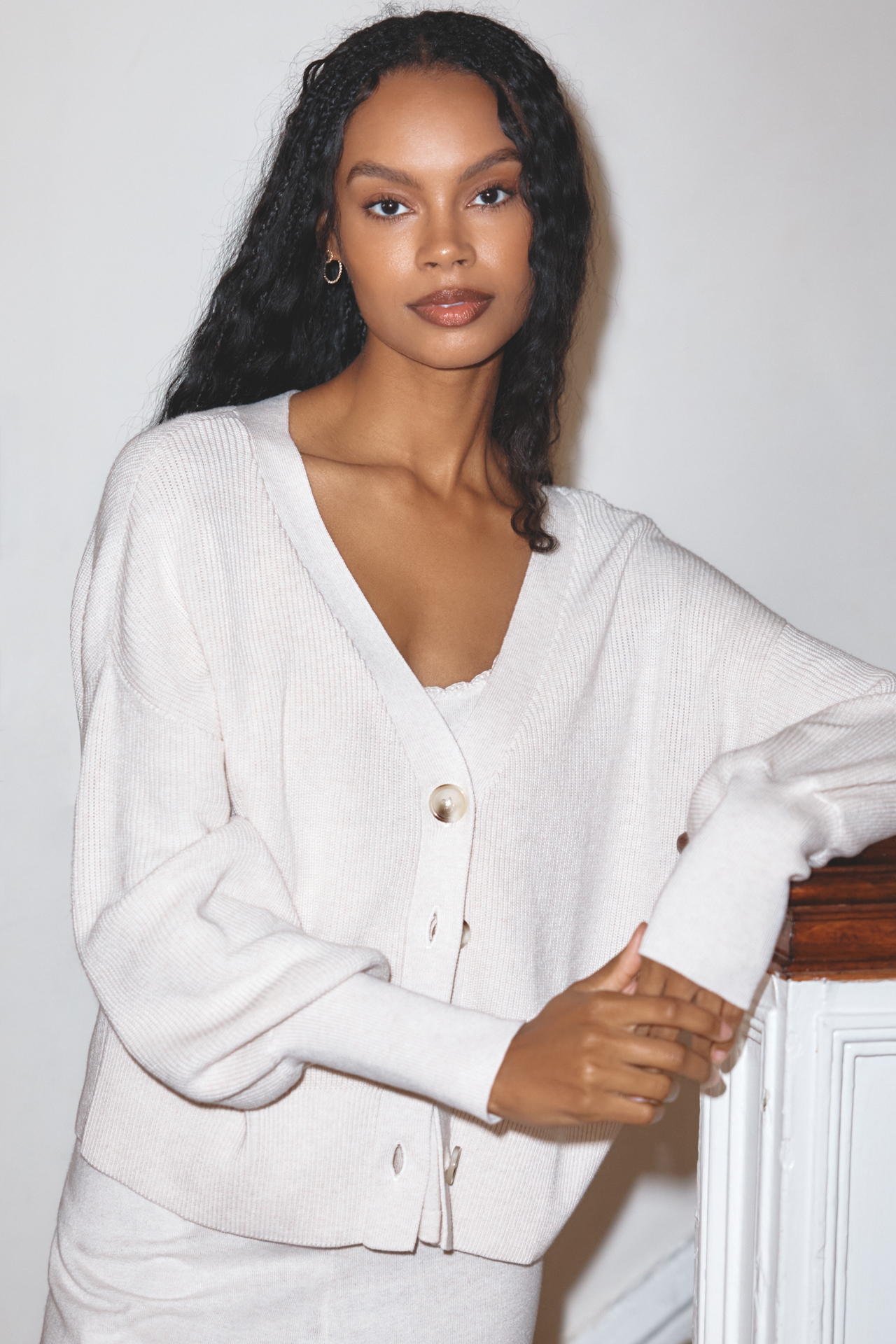 Eberjey Button-Front Cardigan Sweater