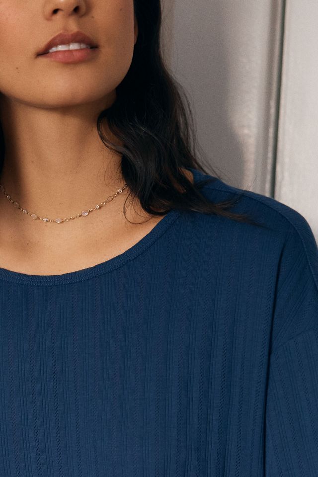 Eberjey Short-Sleeve Pointelle Top #1