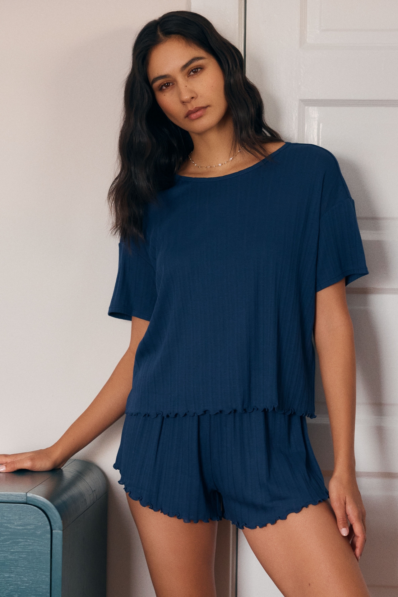 Eberjey Short-Sleeve Pointelle Top