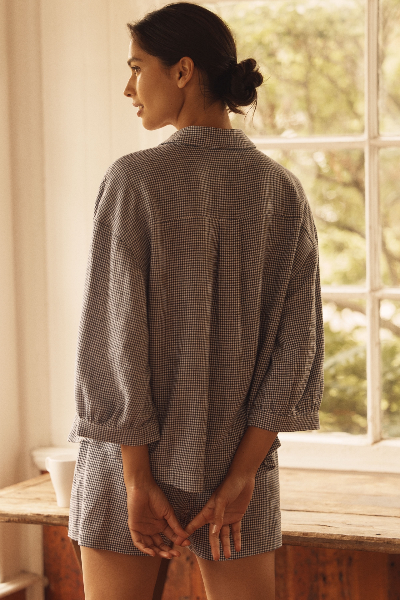 Eberjey Linen Blend Buttondown Pajama Top