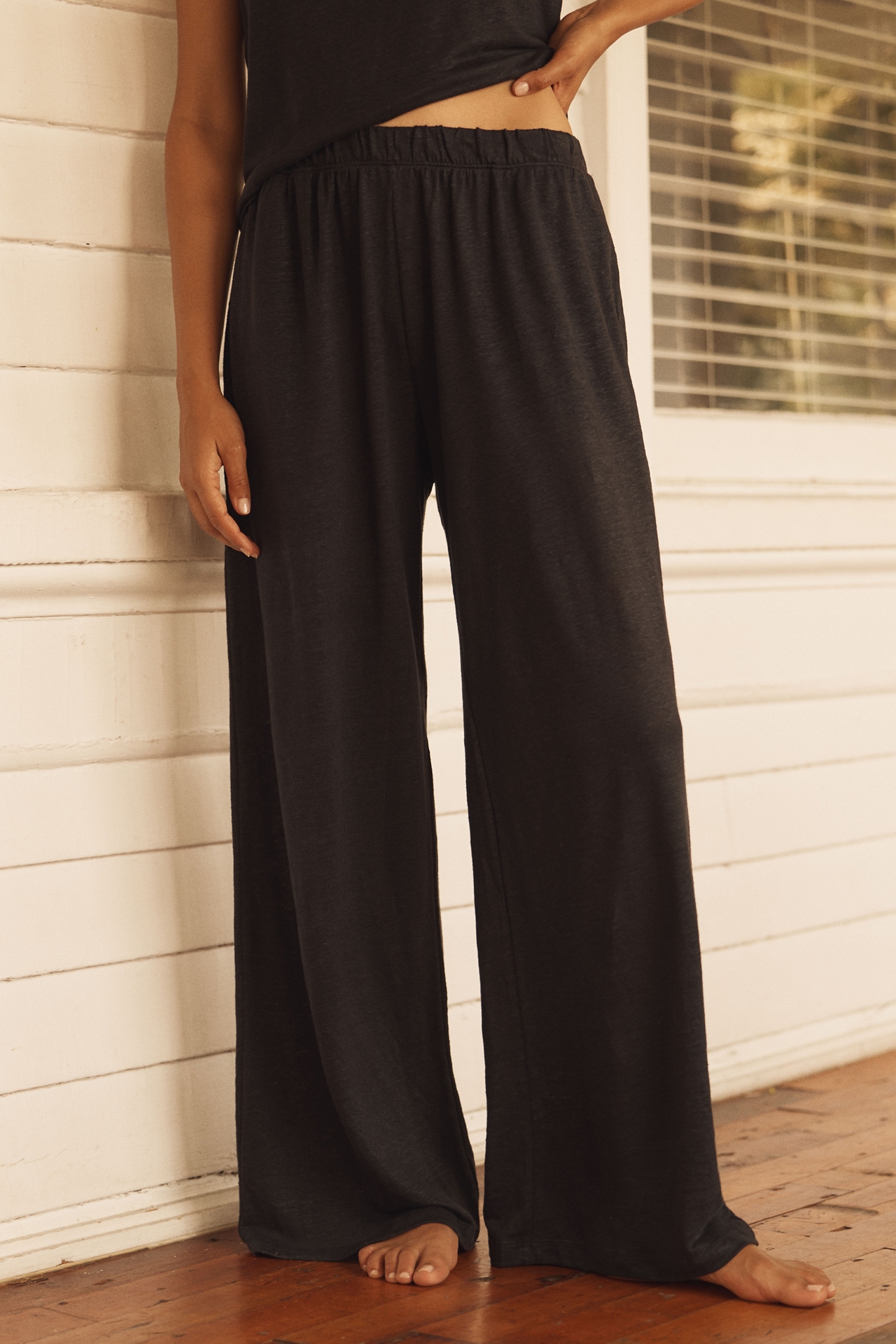 Eberjey Linen Knit High-Waisted Pants