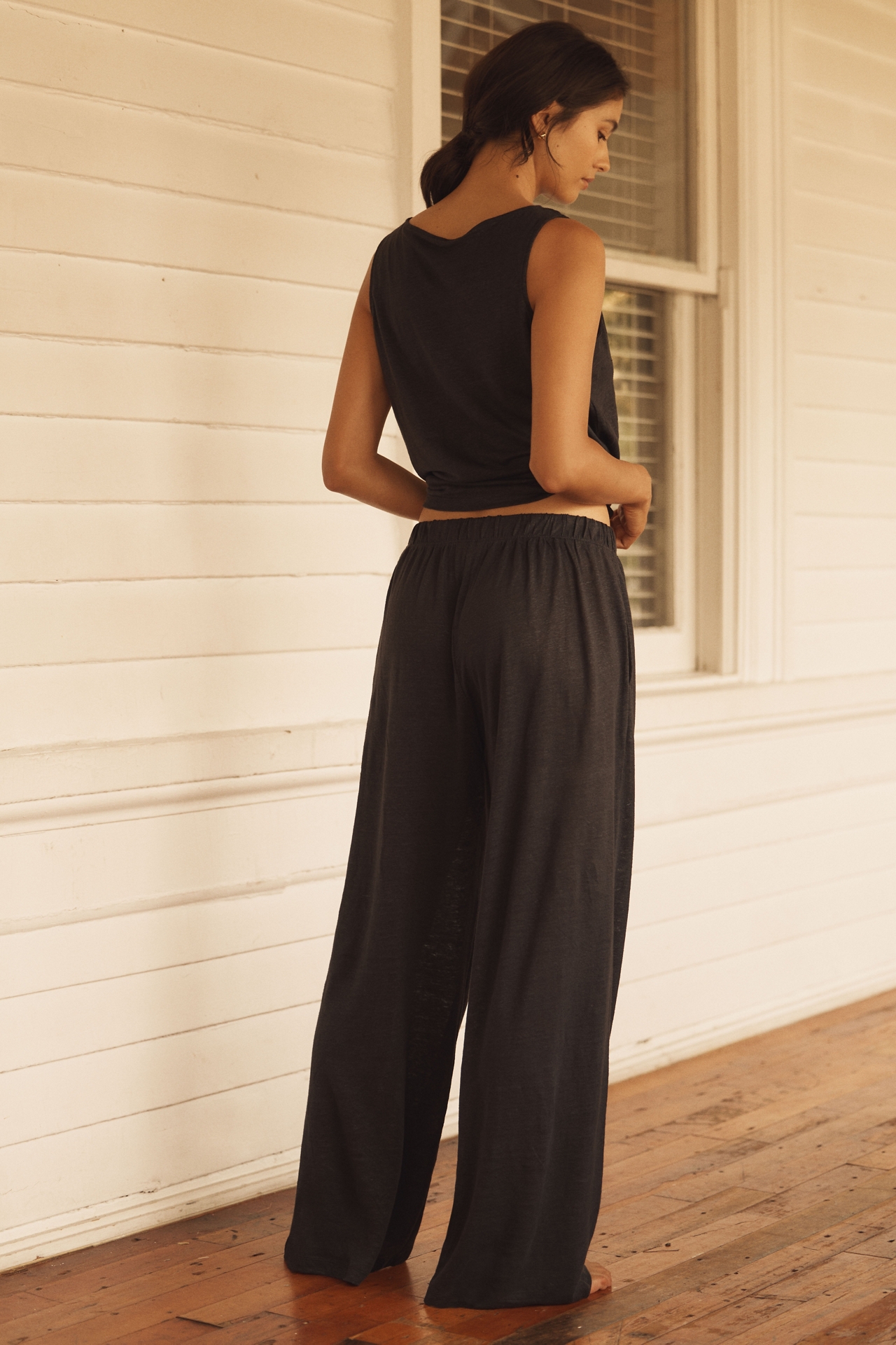 Eberjey Linen Knit High-Waisted Pants