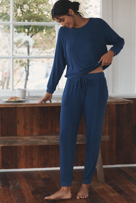 Eberjey Cozy Time Jogger Sweatpants In Blue