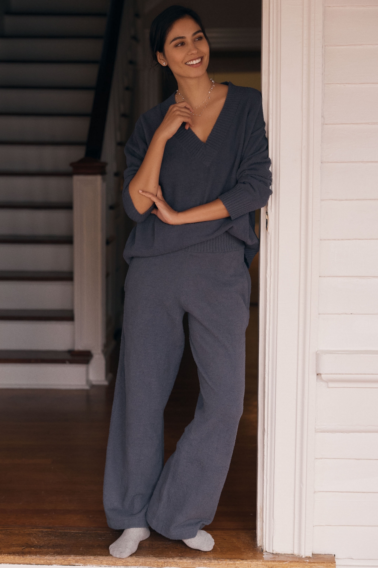 Eberjey Bouclé V-Neck Sweater