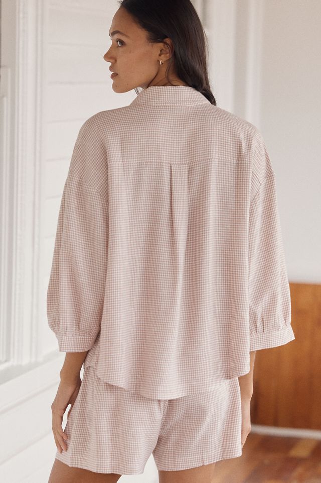 Eberjey Linen Blend Relaxed Quarter-Sleeve Top #2