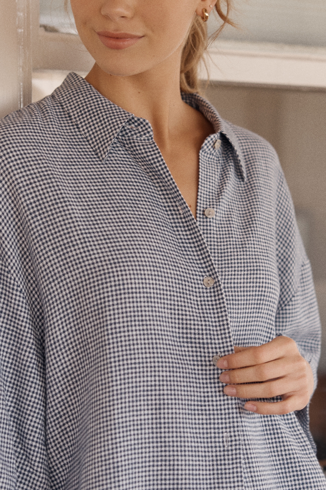 Eberjey Linen Blend Relaxed Quarter-Sleeve Top