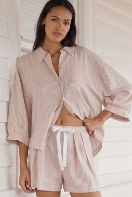 Eberjey Linen-Blend Relaxed Shorts