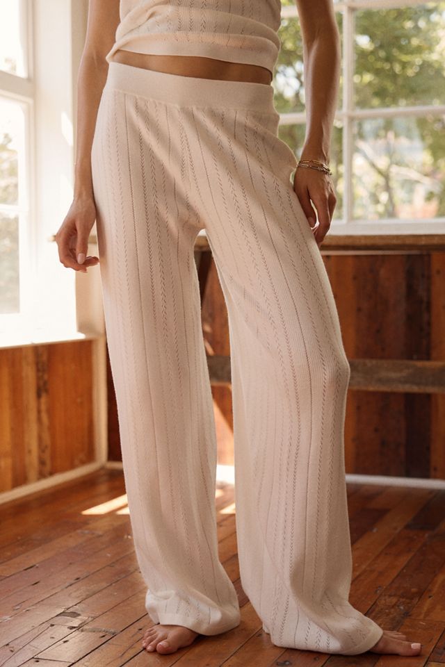 Eberjey Pointelle Sweater Straight-Leg Pants #2