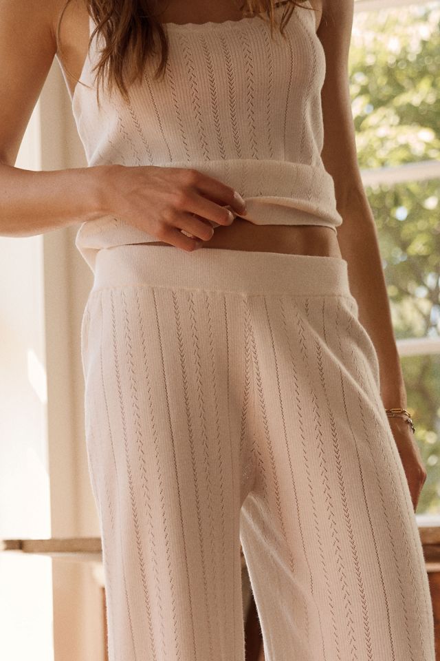 Eberjey Pointelle Sweater Straight-Leg Pants #3