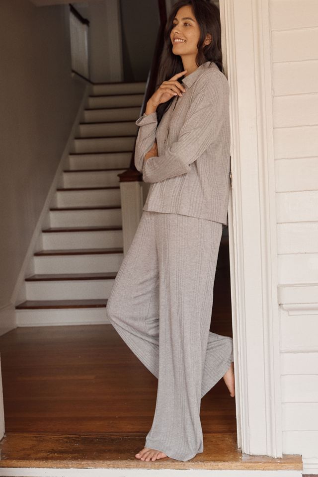 Eberjey Variegated Rib Wide-Leg Pants #3
