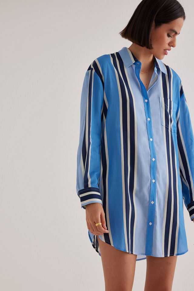 Striped Pyjama Shirt Dress #2