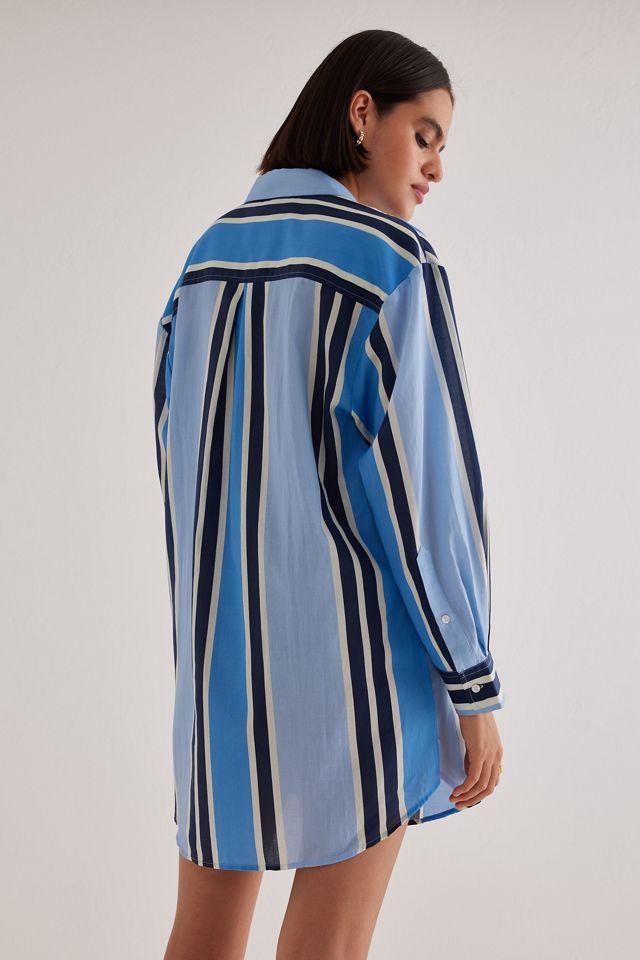 Striped Pyjama Shirt Dress #3