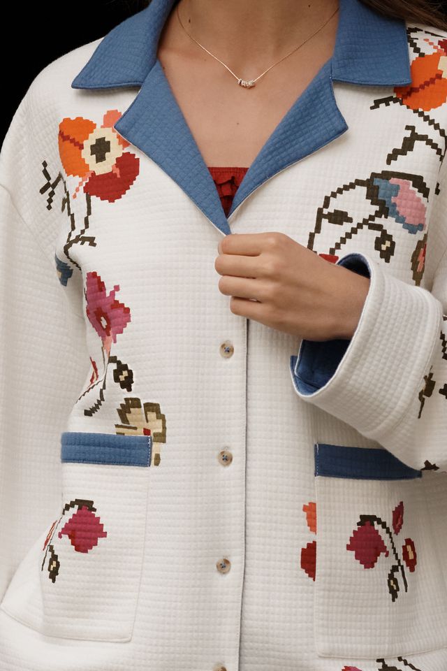 By Anthropologie Quilted Pajama Top #3