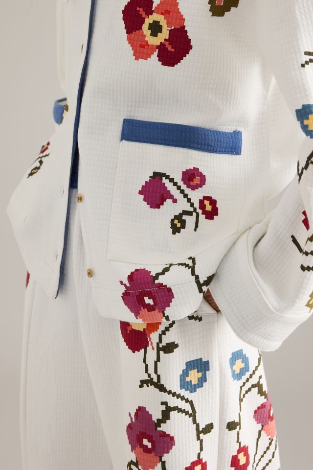 By Anthropologie Quilted Pyjama Top #4