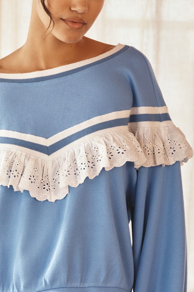 By Anthropologie Ruffle Sweatshirt #2