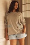 By Anthropologie Embroidered Crew-Neck Sweatshirt