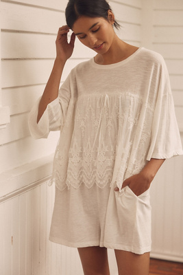 Lyrebird Cotton Lace Twofer Romper In White