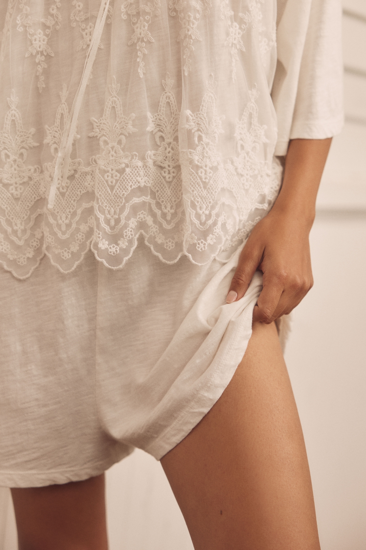 LyreBird Cotton Lace Twofer Romper