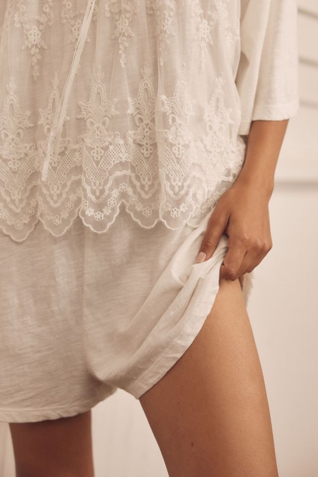LyreBird Cotton Lace Twofer Romper #1