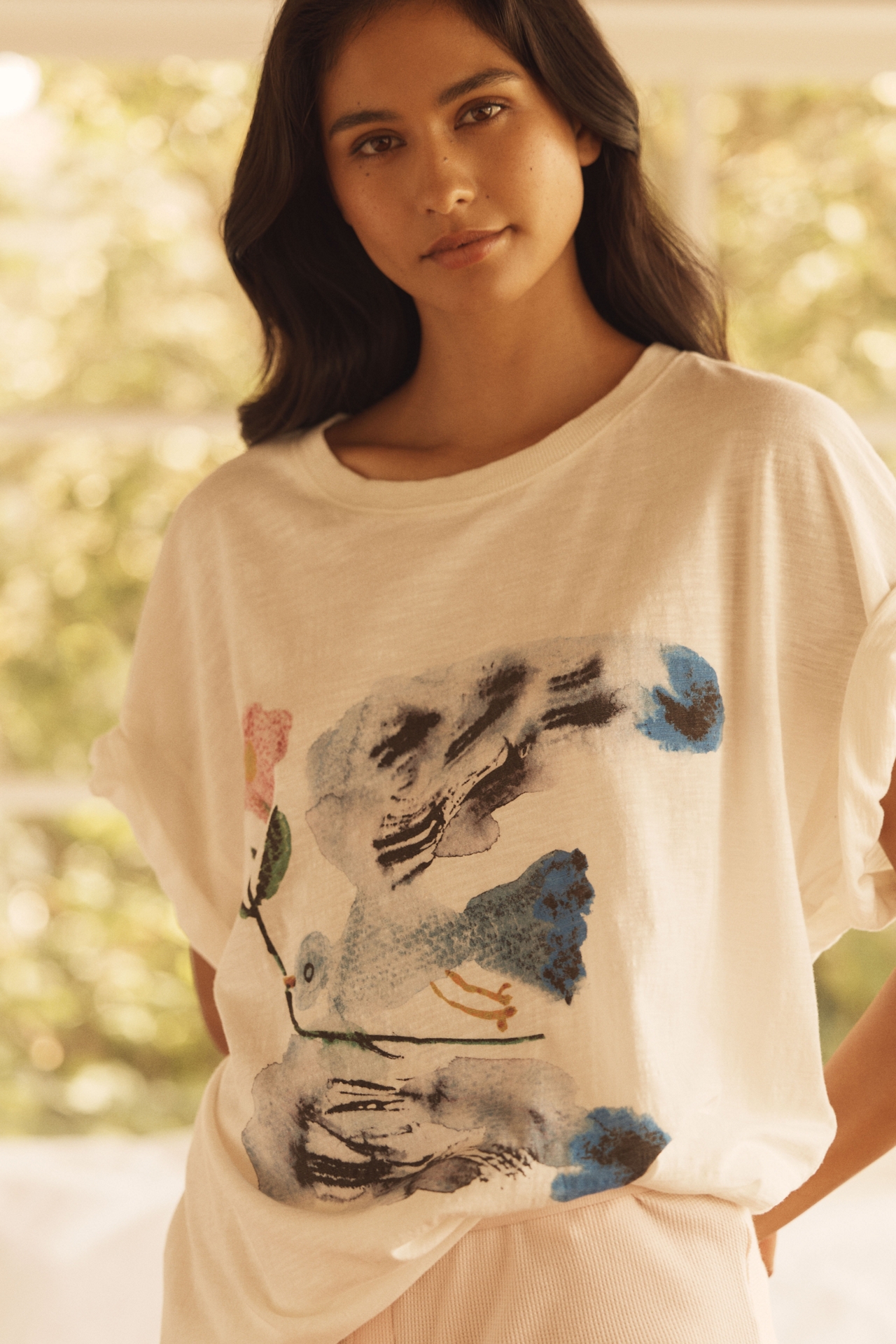 Yumi Kimura x LyreBird Cotton Oversized Graphic Tee