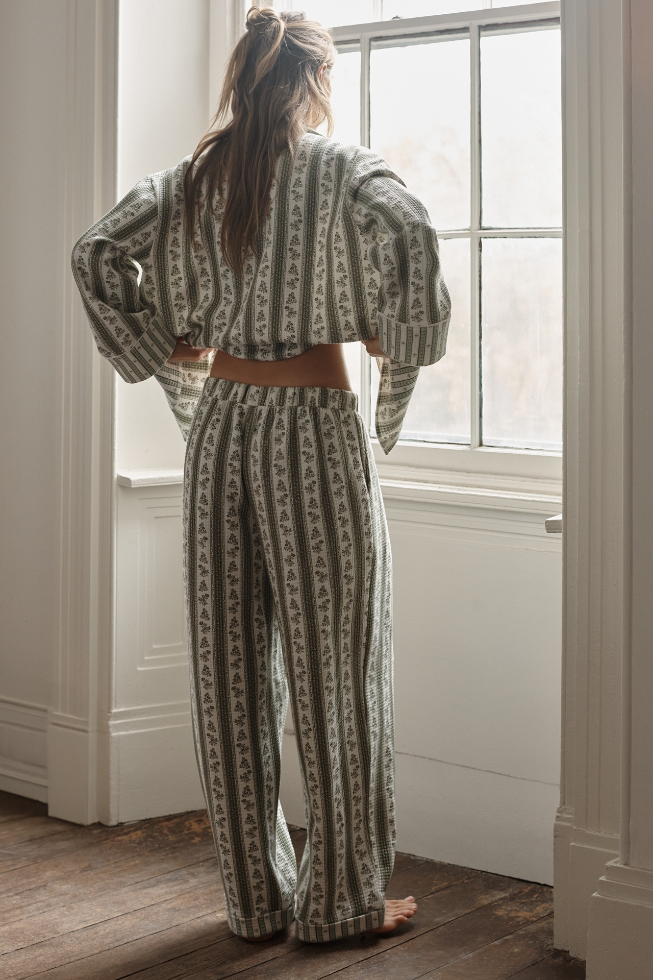 LyreBird Printed Quilted Jogger Pajama Pants