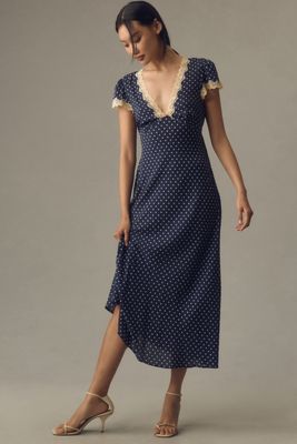 By Anthropologie Ruched Midi Slip Dress | Anthropologie