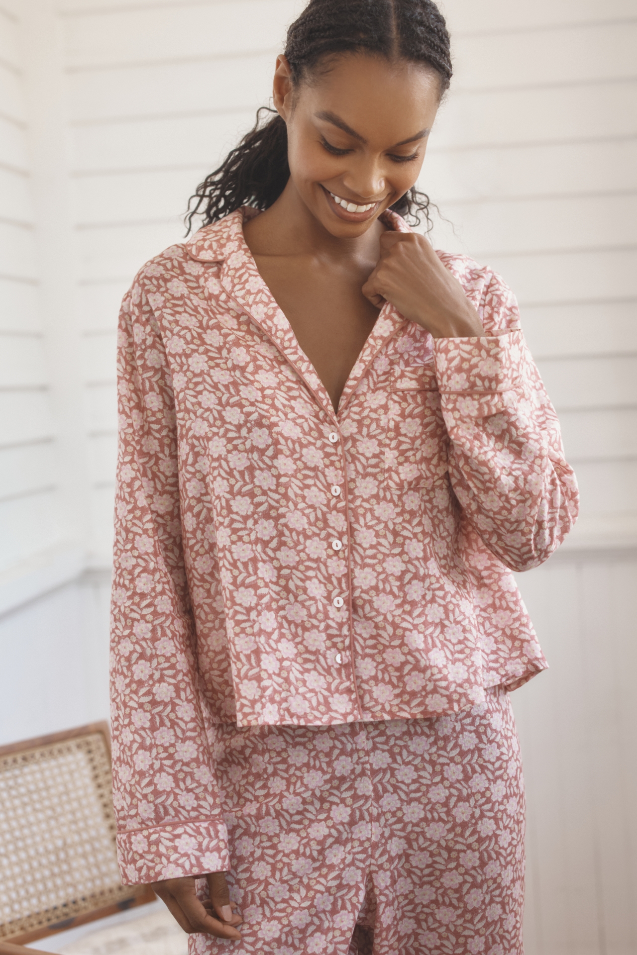 RIXO Austin Two-Piece Long-Sleeve Pajama Set