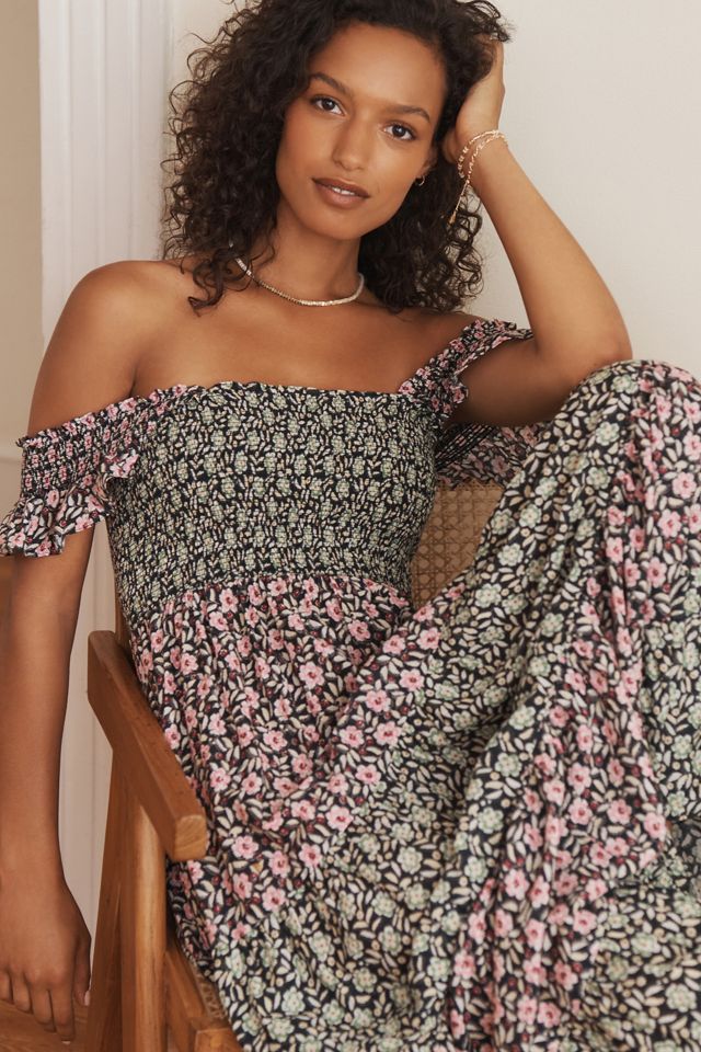 RIXO Kendall Smocked Midi Dress | Anthropologie
