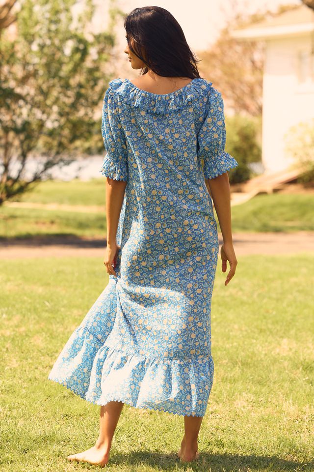 RIXO Aprilia Short-Sleeve Scoop-Neck Maxi Nap Dress #2