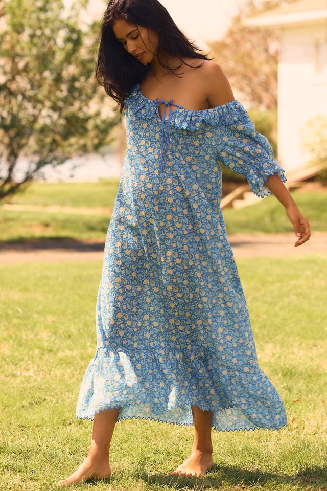 RIXO Aprilia Short-Sleeve Scoop-Neck Maxi Nap Dress #3