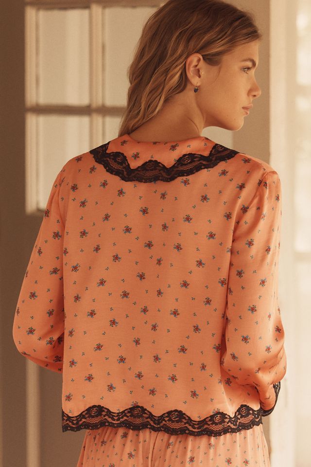 RIXO Nienna Lace-Trim Pajama Top #2