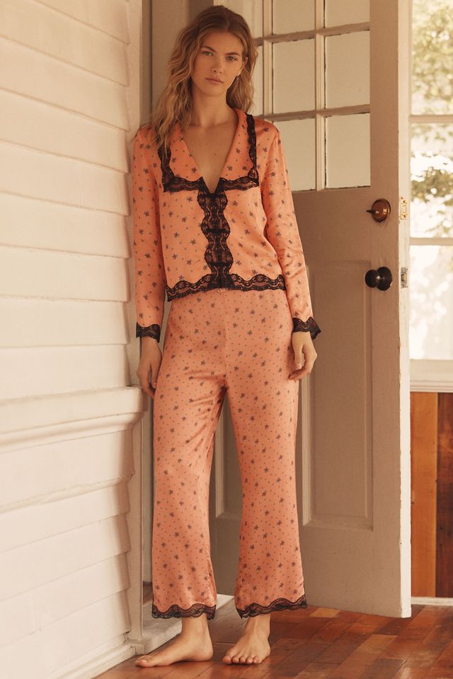 RIXO Nienna Lace-Trim Pajama Top #3