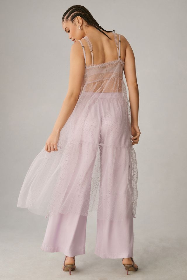 By Anthropologie Sheer Dot Tulle Slip Dress | Anthropologie