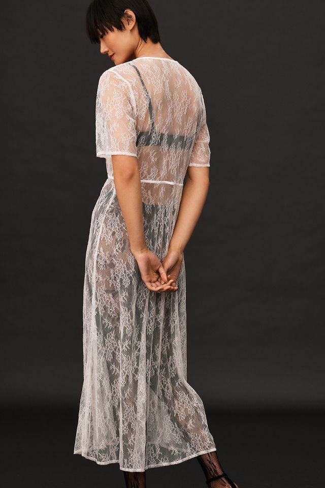 Anthropologie white lace outlet dress