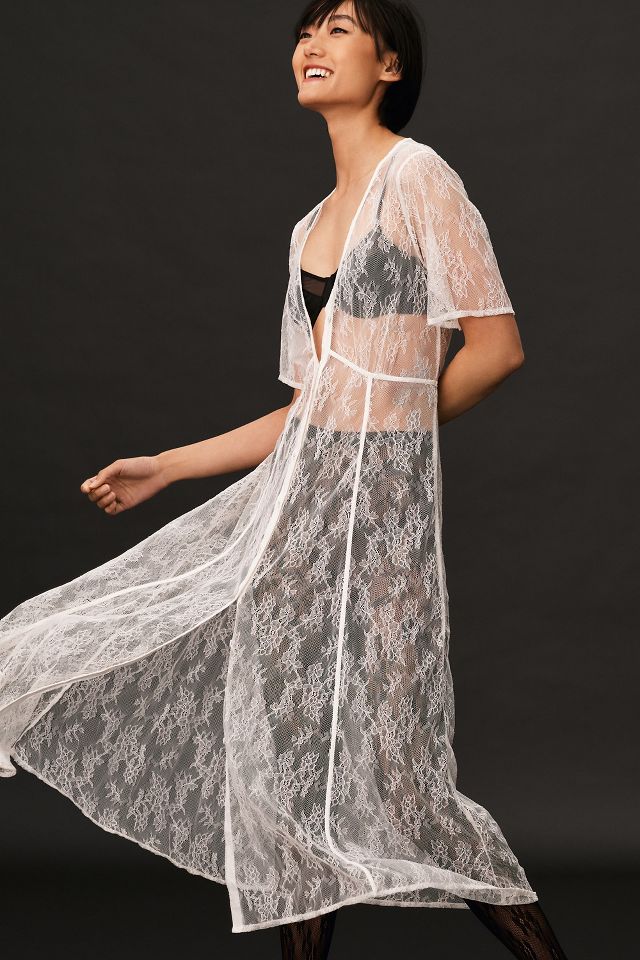 Long sheer hotsell lace dress