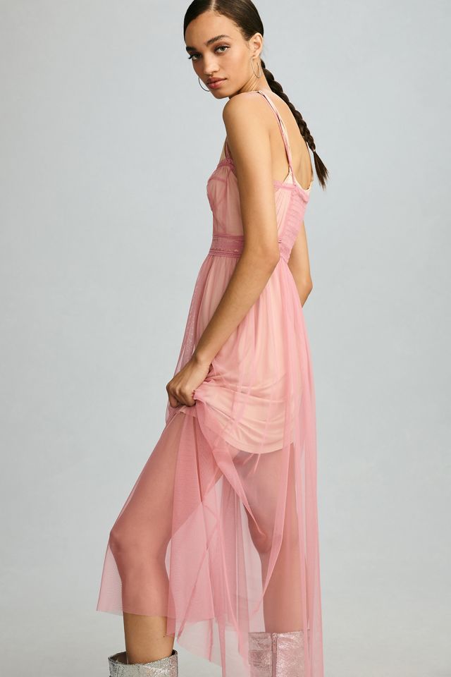 By Anthropologie Sheer Corset Slip Dress | Anthropologie