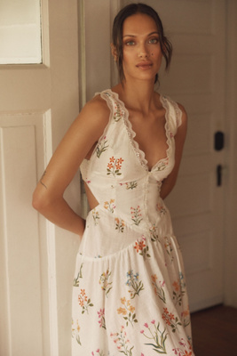By Anthropologie Open-back Drop-waist Midi Dress