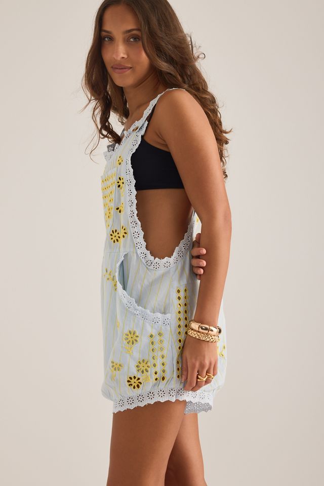 By Anthropologie Eyelet Overall Romper | Anthropologie