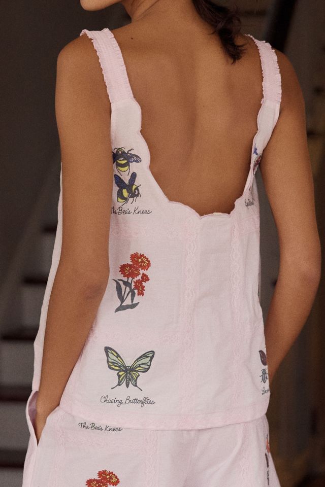 LyreBird Sleeveless Embroidered Buttondown Top #2