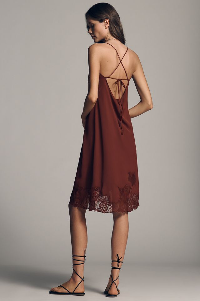 LyreBird Silky Lace Midi Slip Dress #1