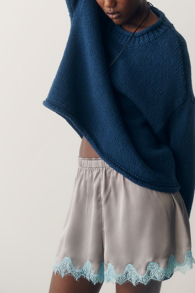 LyreBird Silken Lace-Trim Shorts #1